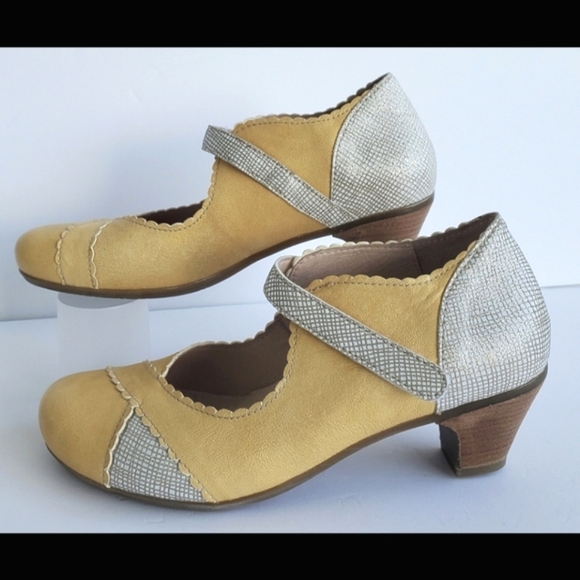 Brako Anatomic Yellow Gold Mary Jane Genuine Leather Shoes Retro Size 37 - Picture 3 of 14